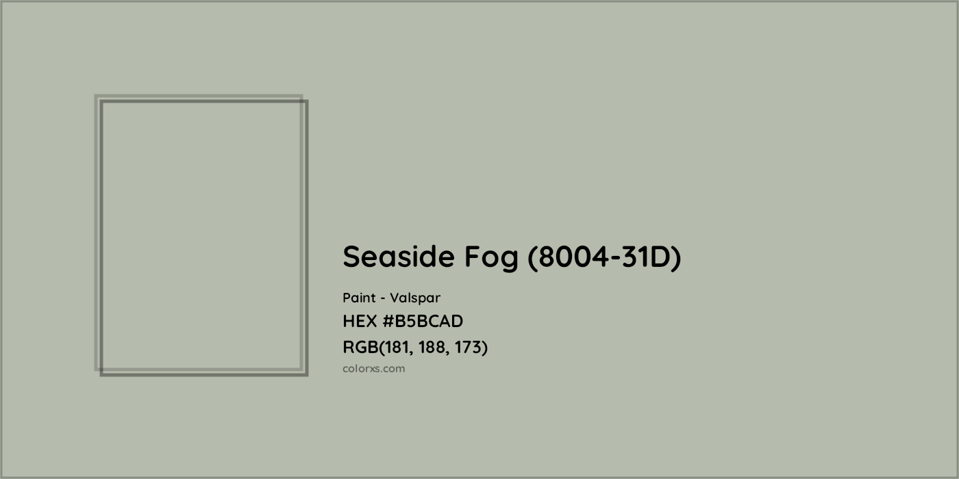 HEX #B5BCAD Seaside Fog (8004-31D) Paint Valspar - Color Code