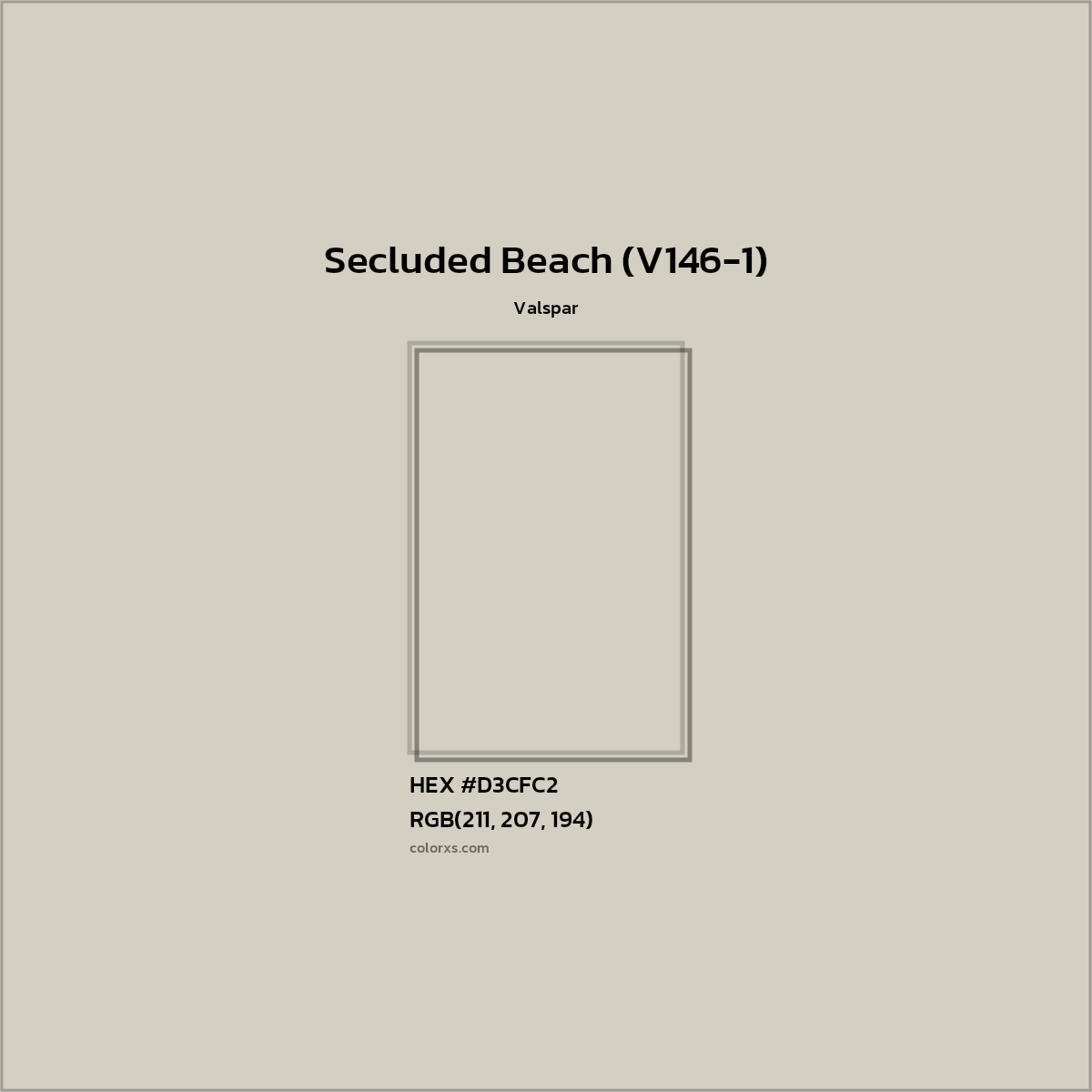 HEX #D3CFC2 Secluded Beach (V146-1) Paint Valspar - Color Code