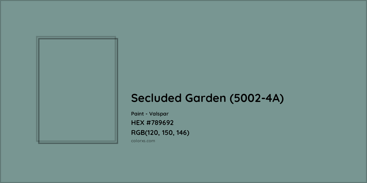 HEX #789692 Secluded Garden (5002-4A) Paint Valspar - Color Code