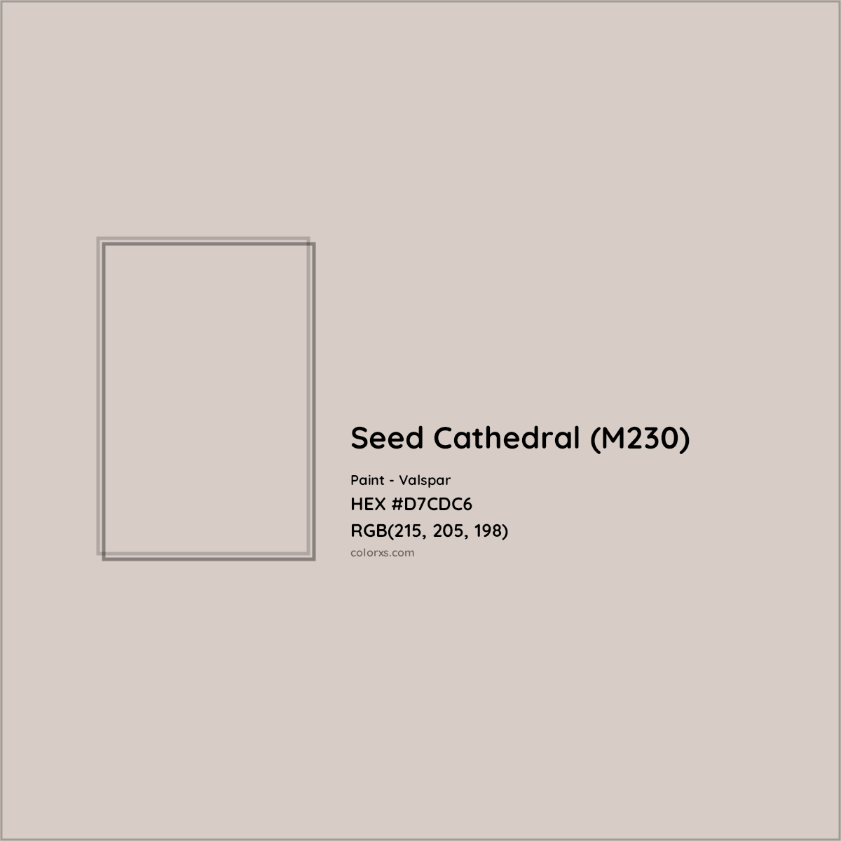 HEX #D7CDC6 Seed Cathedral (M230) Paint Valspar - Color Code