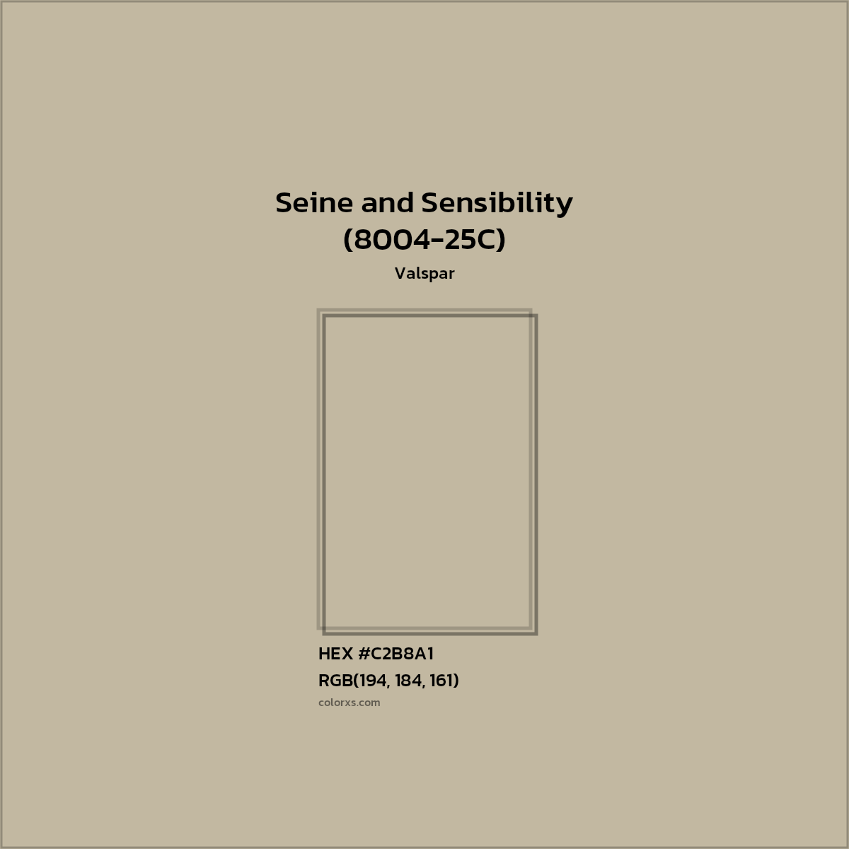 HEX #C2B8A1 Seine and Sensibility (8004-25C) Paint Valspar - Color Code