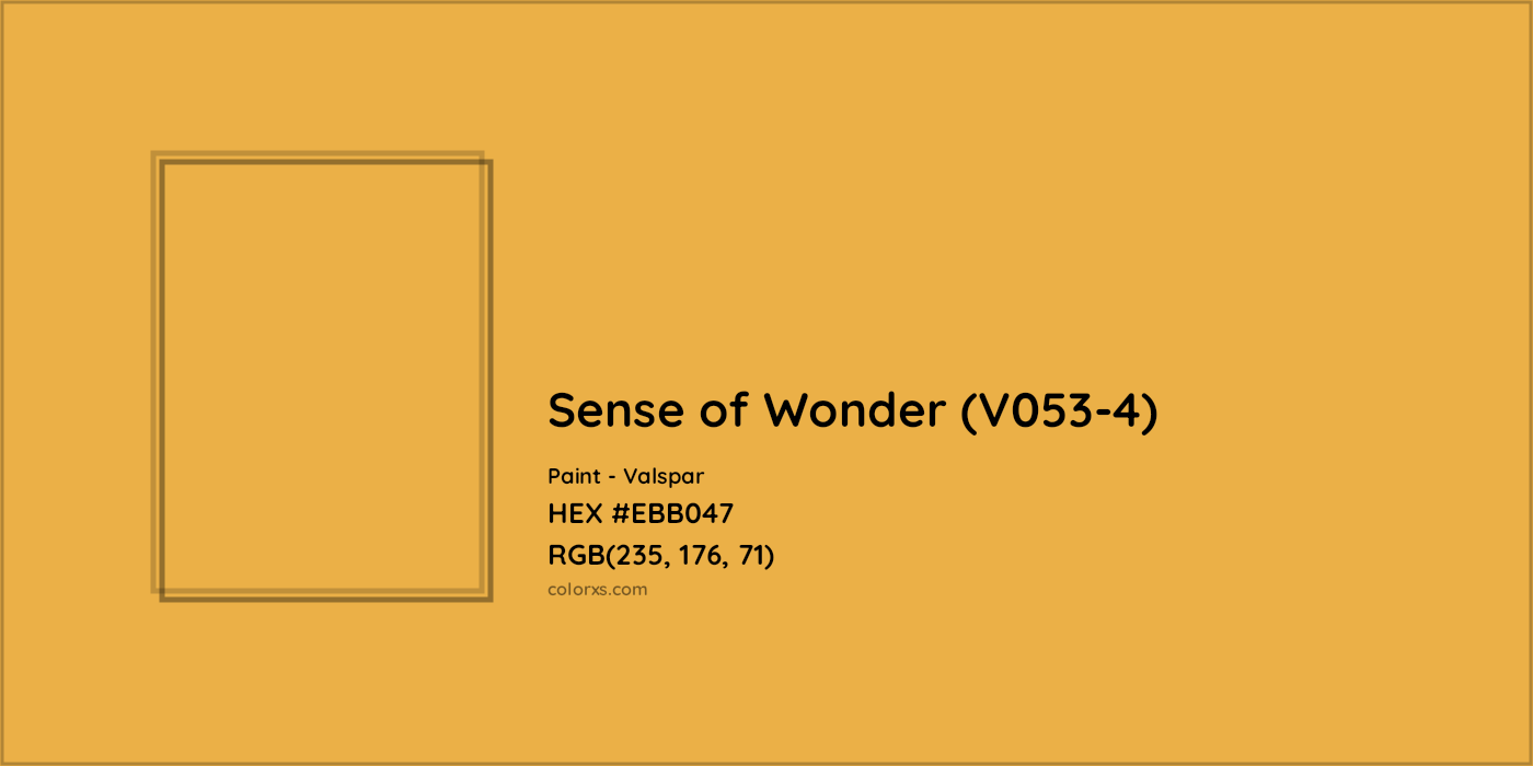 HEX #EBB047 Sense of Wonder (V053-4) Paint Valspar - Color Code