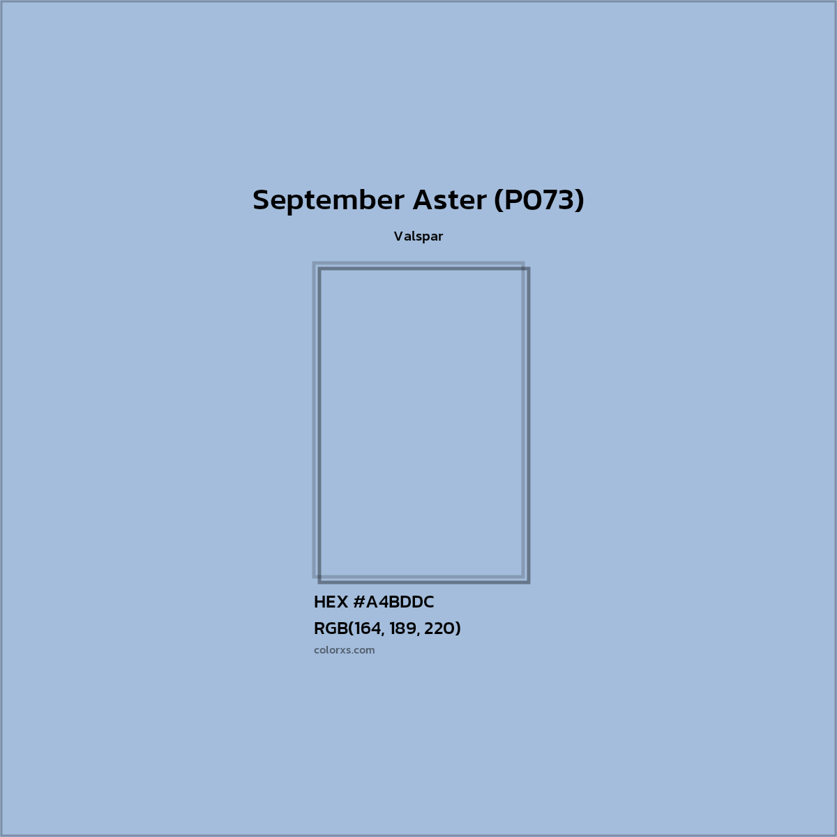 HEX #A4BDDC September Aster (P073) Paint Valspar - Color Code