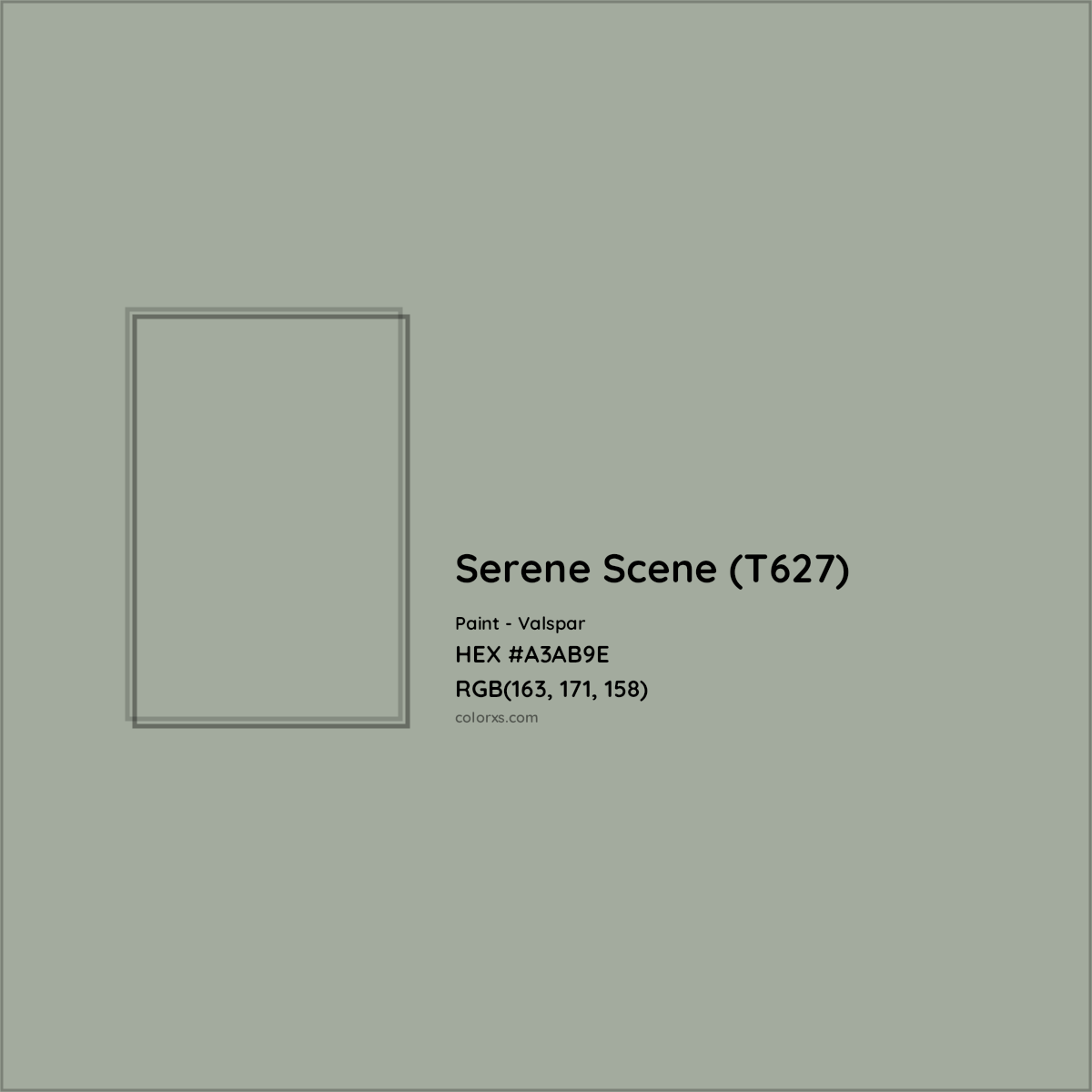 HEX #A3AB9E Serene Scene (T627) Paint Valspar - Color Code