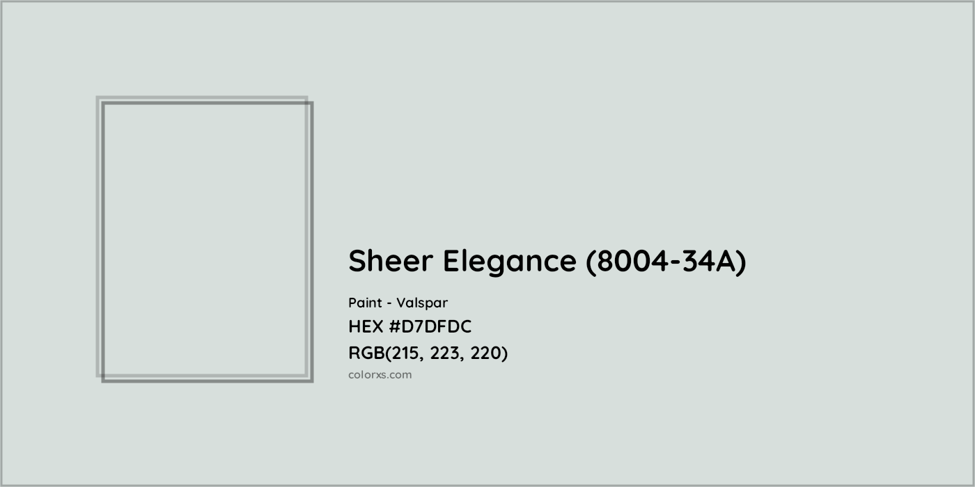 HEX #D7DFDC Sheer Elegance (8004-34A) Paint Valspar - Color Code