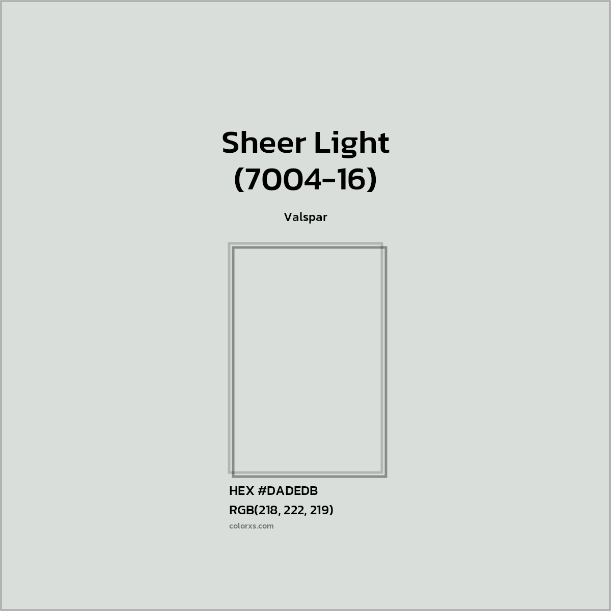 HEX #DADEDB Sheer Light (7004-16) Paint Valspar - Color Code