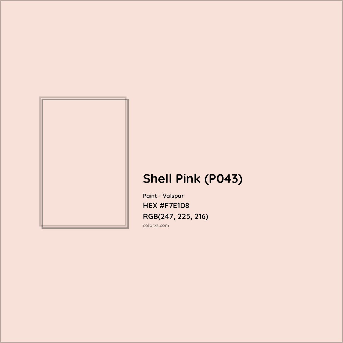 HEX #F7E1D8 Shell Pink (P043) Paint Valspar - Color Code