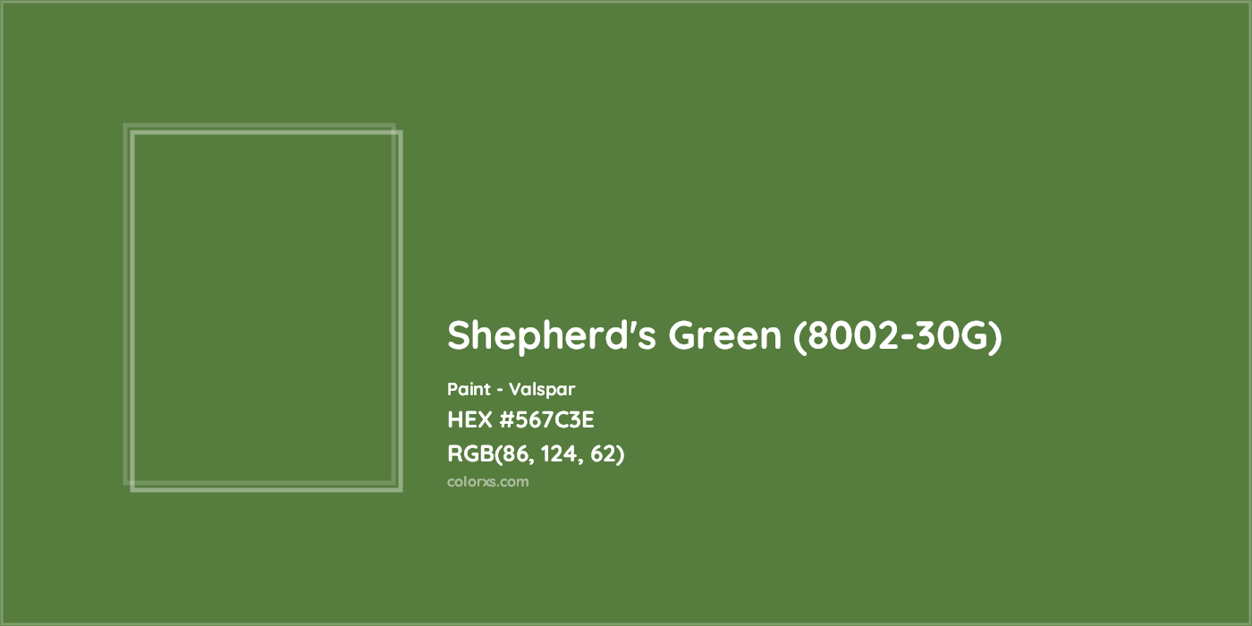 HEX #567C3E Shepherd's Green (8002-30G) Paint Valspar - Color Code