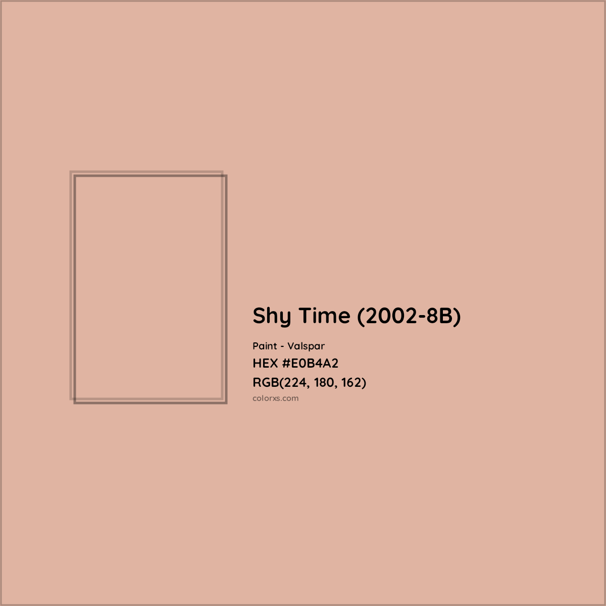HEX #E0B4A2 Shy Time (2002-8B) Paint Valspar - Color Code