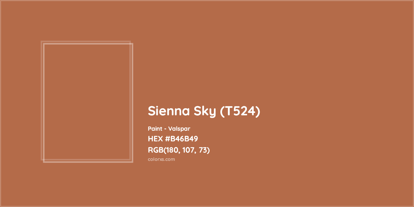 HEX #B46B49 Sienna Sky (T524) Paint Valspar - Color Code
