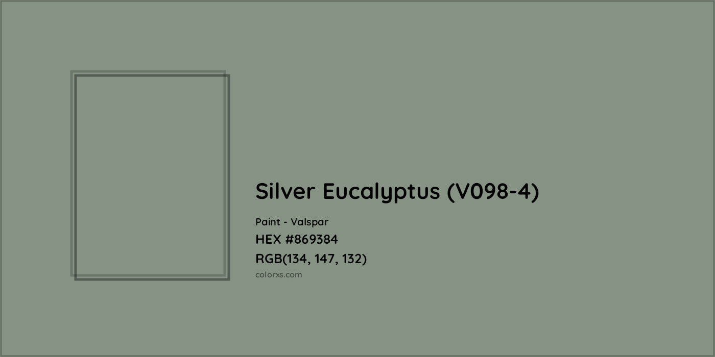 HEX #869384 Silver Eucalyptus (V098-4) Paint Valspar - Color Code