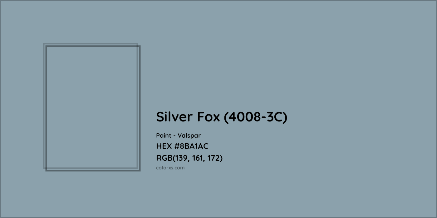 HEX #8BA1AC Silver Fox (4008-3C) Paint Valspar - Color Code