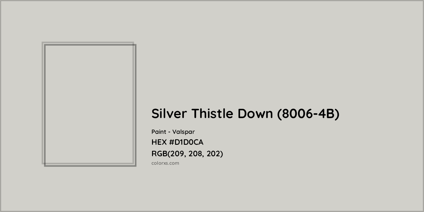 HEX #D1D0CA Silver Thistle Down (8006-4B) Paint Valspar - Color Code
