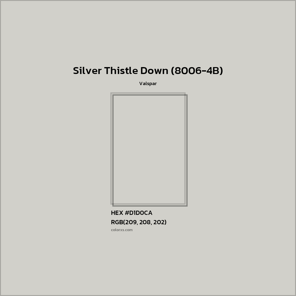 HEX #D1D0CA Silver Thistle Down (8006-4B) Paint Valspar - Color Code