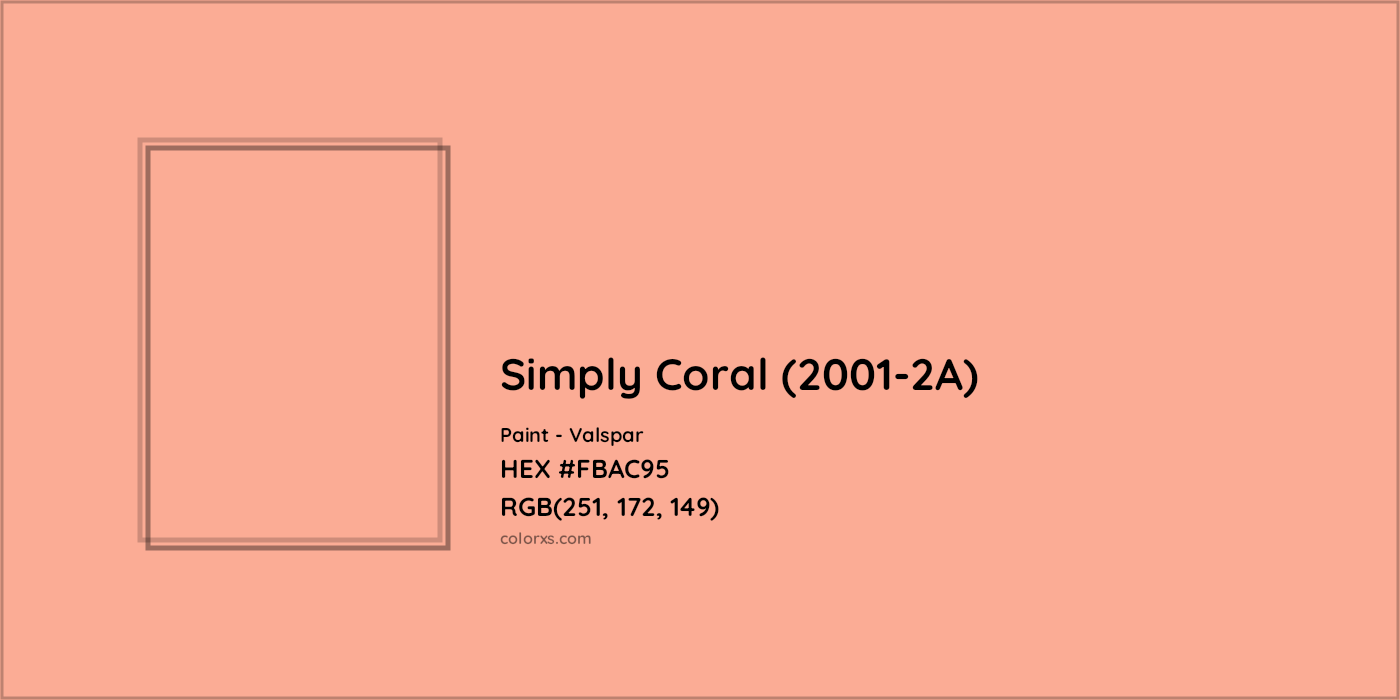 HEX #FBAC95 Simply Coral (2001-2A) Paint Valspar - Color Code