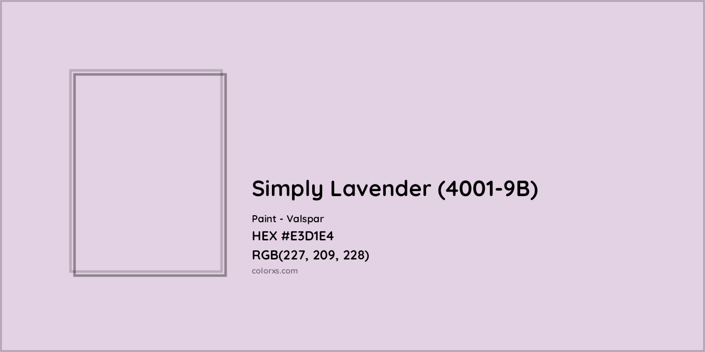 HEX #E3D1E4 Simply Lavender (4001-9B) Paint Valspar - Color Code