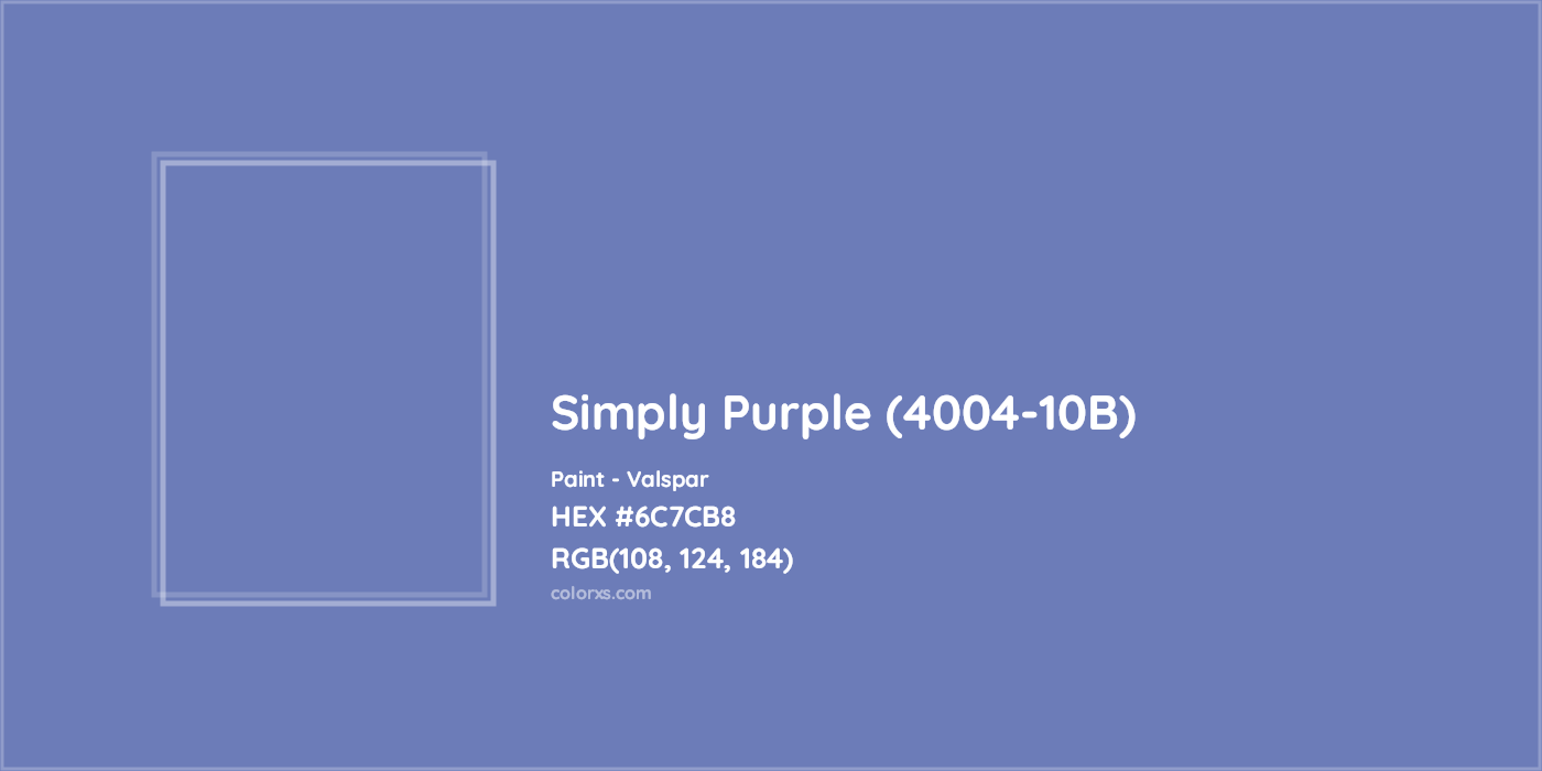 HEX #6C7CB8 Simply Purple (4004-10B) Paint Valspar - Color Code