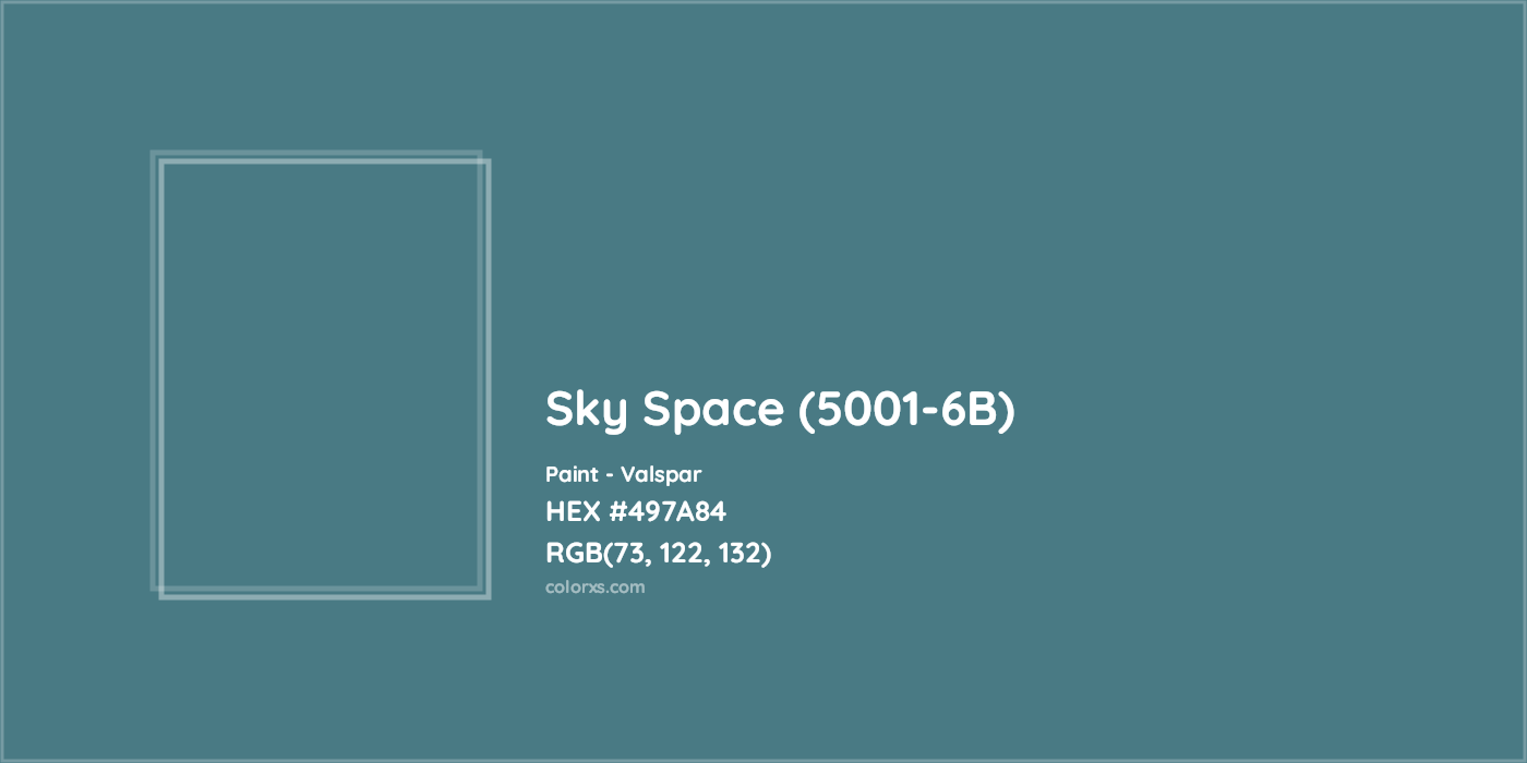 HEX #497A84 Sky Space (5001-6B) Paint Valspar - Color Code