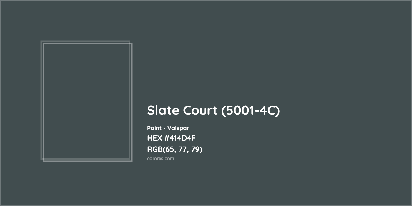 HEX #414D4F Slate Court (5001-4C) Paint Valspar - Color Code
