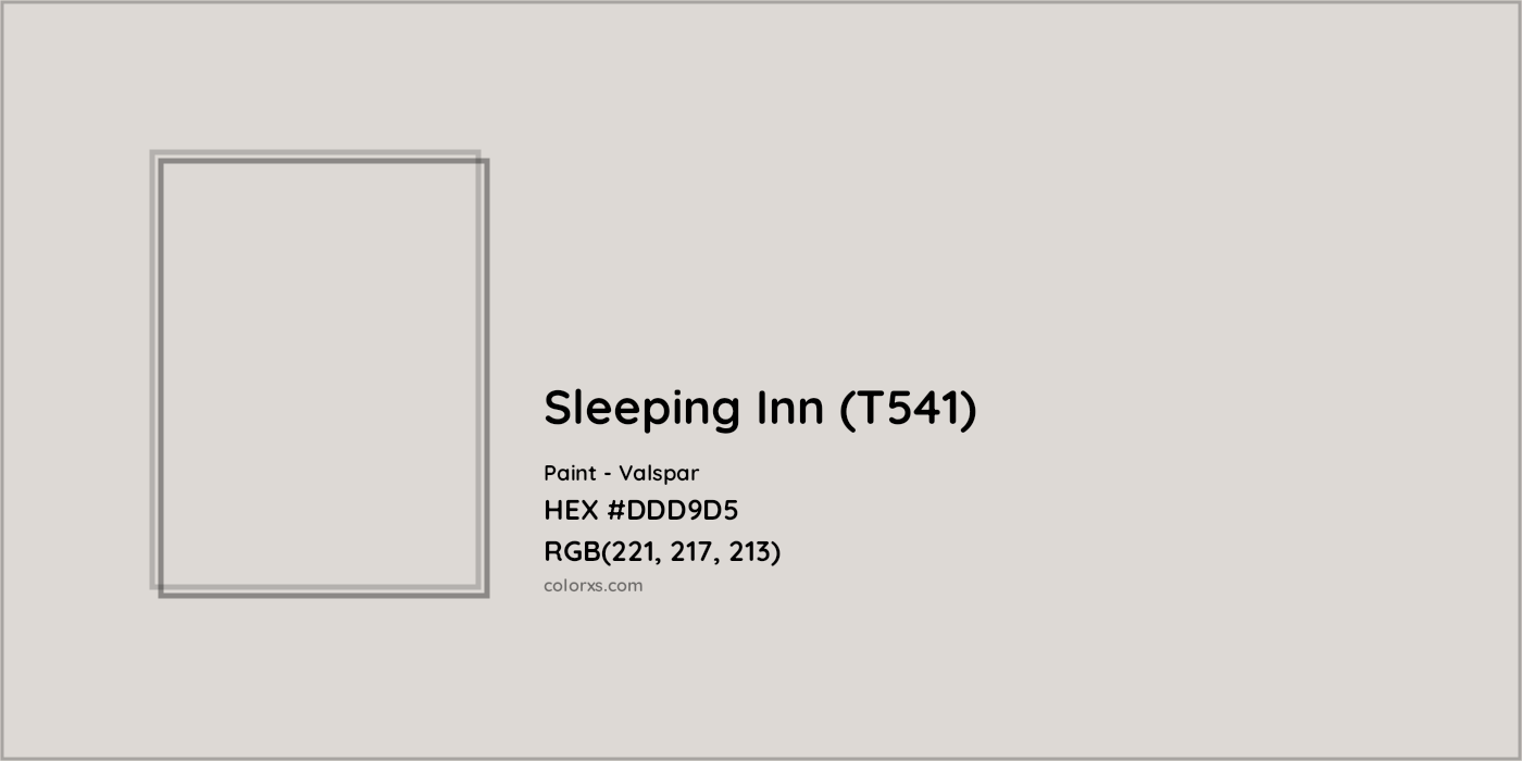 HEX #DDD9D5 Sleeping Inn (T541) Paint Valspar - Color Code