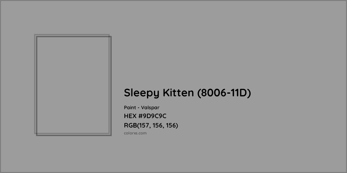 HEX #9D9C9C Sleepy Kitten (8006-11D) Paint Valspar - Color Code