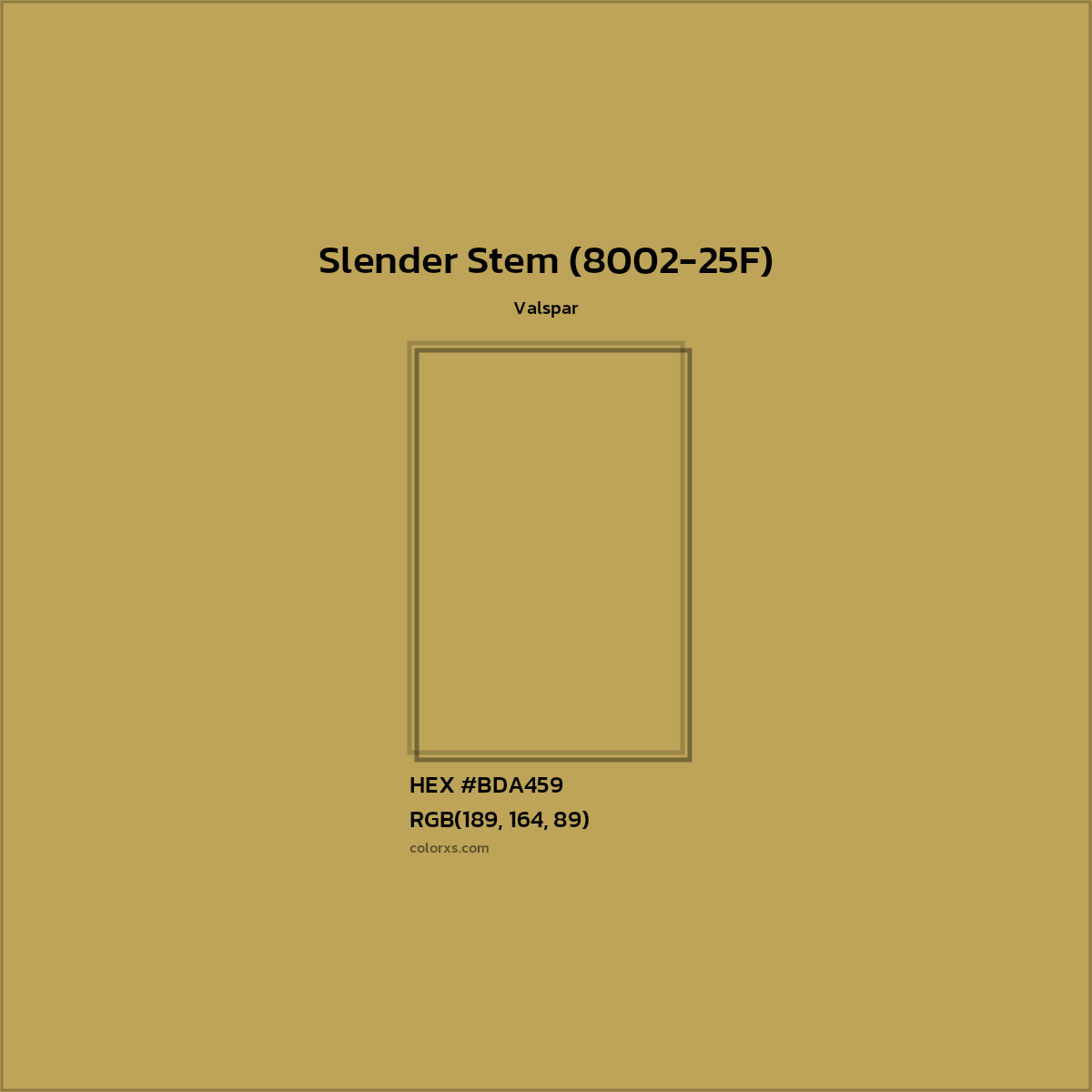 HEX #BDA459 Slender Stem (8002-25F) Paint Valspar - Color Code