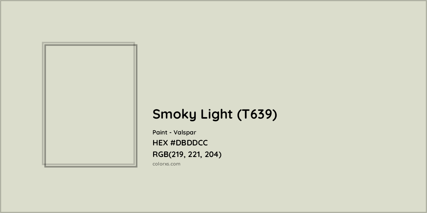 HEX #DBDDCC Smoky Light (T639) Paint Valspar - Color Code