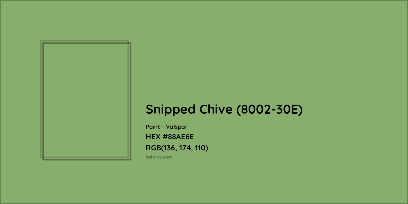 HEX #88AE6E Snipped Chive (8002-30E) Paint Valspar - Color Code