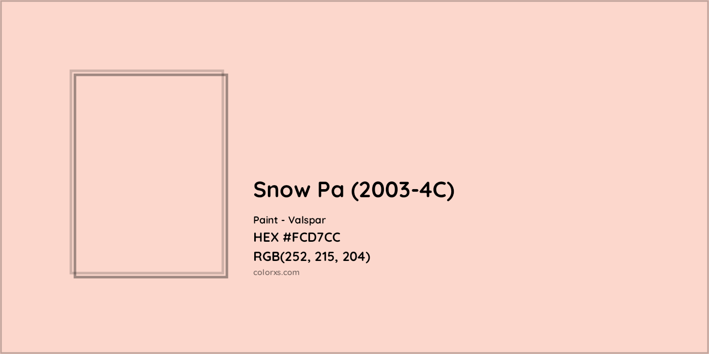 HEX #FCD7CC Snow Pa (2003-4C) Paint Valspar - Color Code
