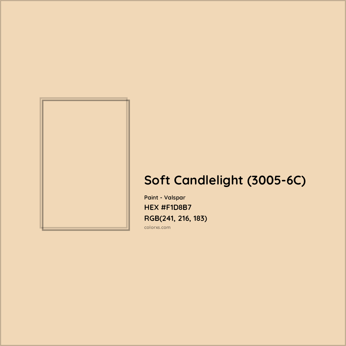 HEX #F1D8B7 Soft Candlelight (3005-6C) Paint Valspar - Color Code