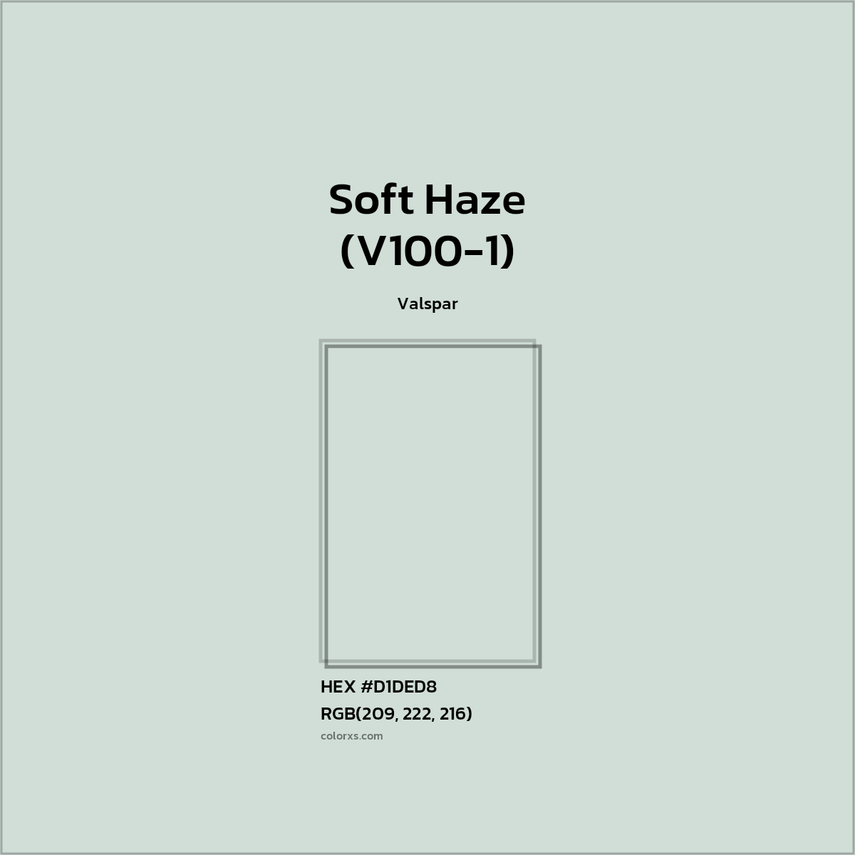 HEX #D1DED8 Soft Haze (V100-1) Paint Valspar - Color Code