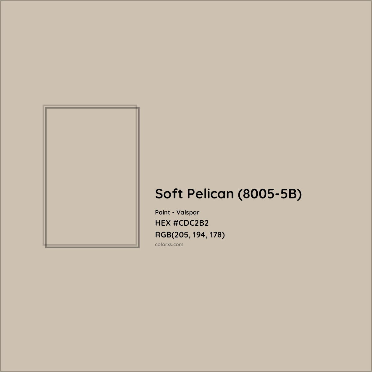 HEX #CDC2B2 Soft Pelican (8005-5B) Paint Valspar - Color Code