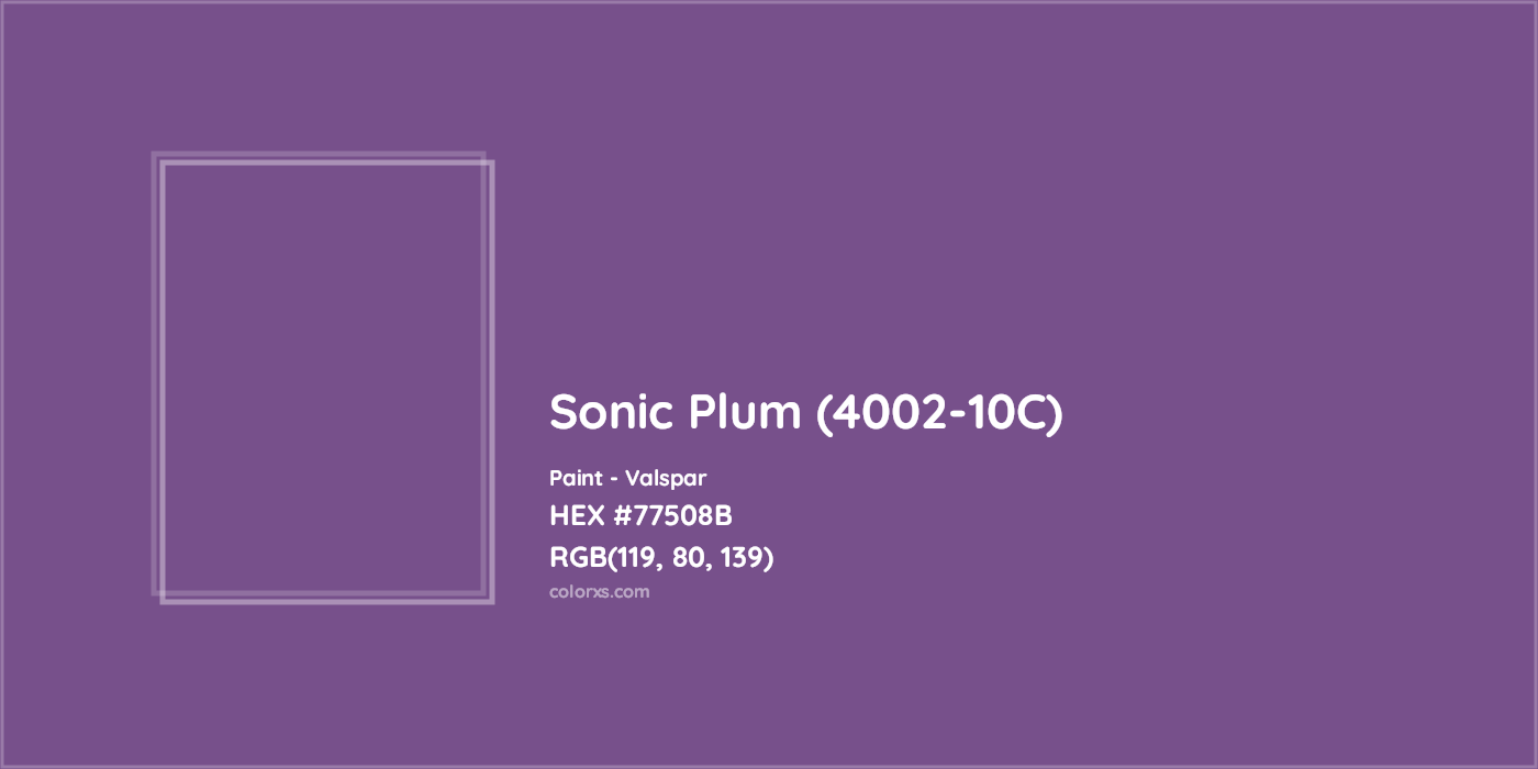 HEX #77508B Sonic Plum (4002-10C) Paint Valspar - Color Code
