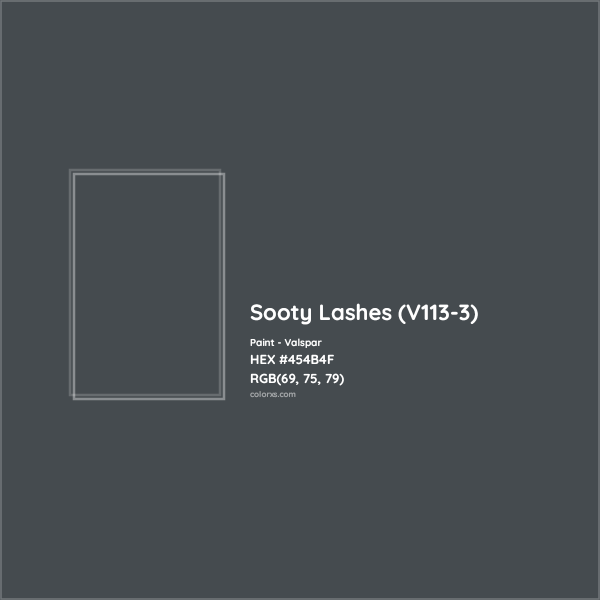 HEX #454B4F Sooty Lashes (V113-3) Paint Valspar - Color Code
