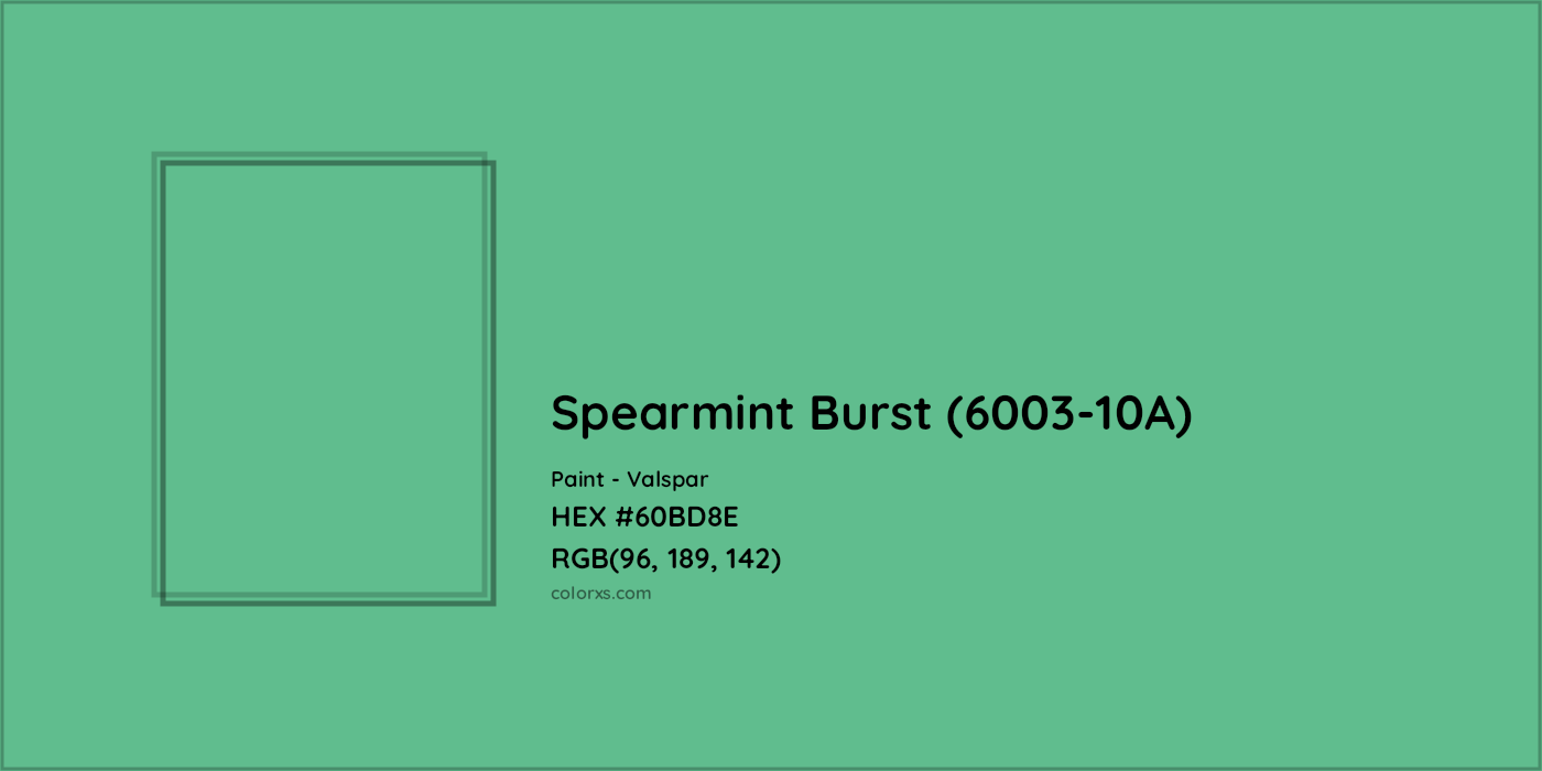 HEX #60BD8E Spearmint Burst (6003-10A) Paint Valspar - Color Code