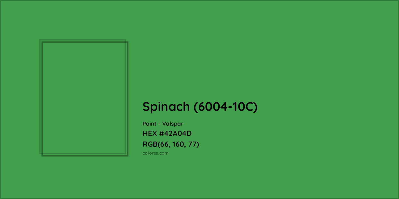 HEX #42A04D Spinach (6004-10C) Paint Valspar - Color Code