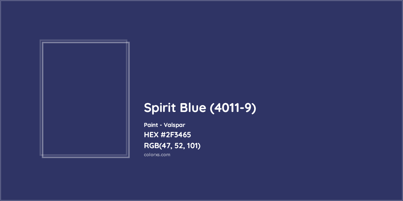 HEX #2F3465 Spirit Blue (4011-9) Paint Valspar - Color Code