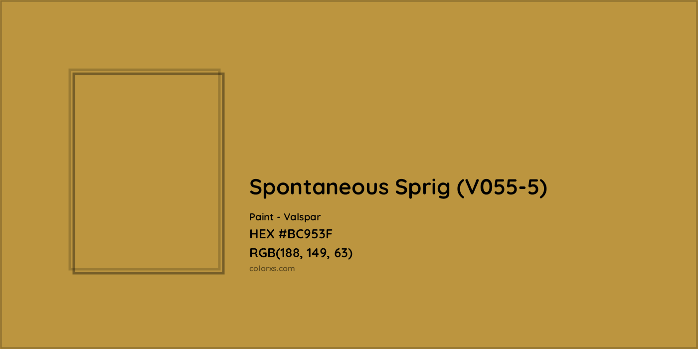 HEX #BC953F Spontaneous Sprig (V055-5) Paint Valspar - Color Code
