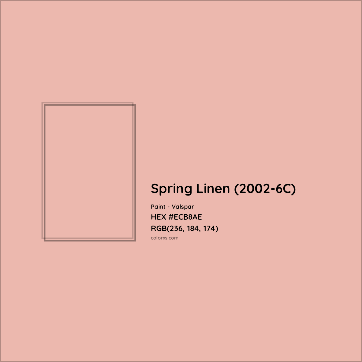 HEX #ECB8AE Spring Linen (2002-6C) Paint Valspar - Color Code