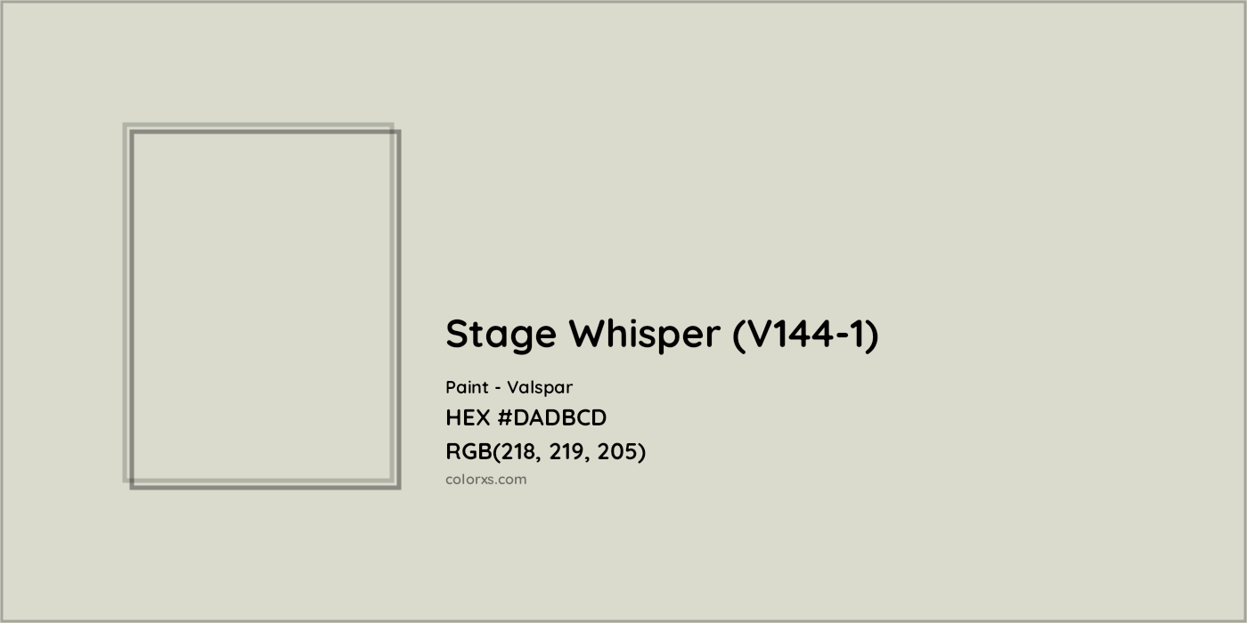 HEX #DADBCD Stage Whisper (V144-1) Paint Valspar - Color Code