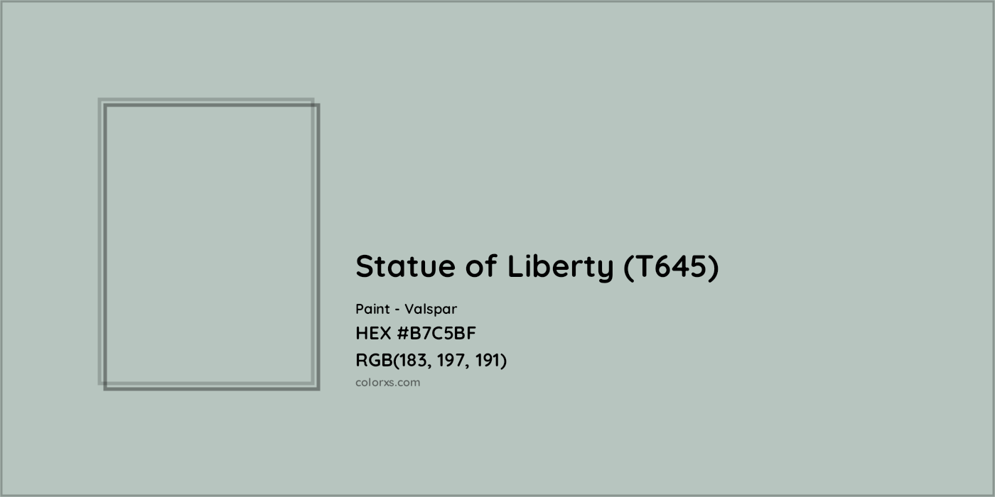 HEX #B7C5BF Statue of Liberty (T645) Paint Valspar - Color Code