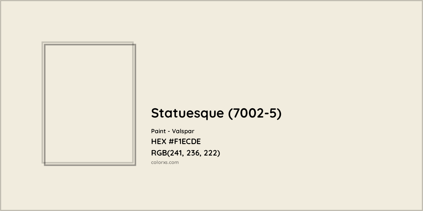 HEX #F1ECDE Statuesque (7002-5) Paint Valspar - Color Code