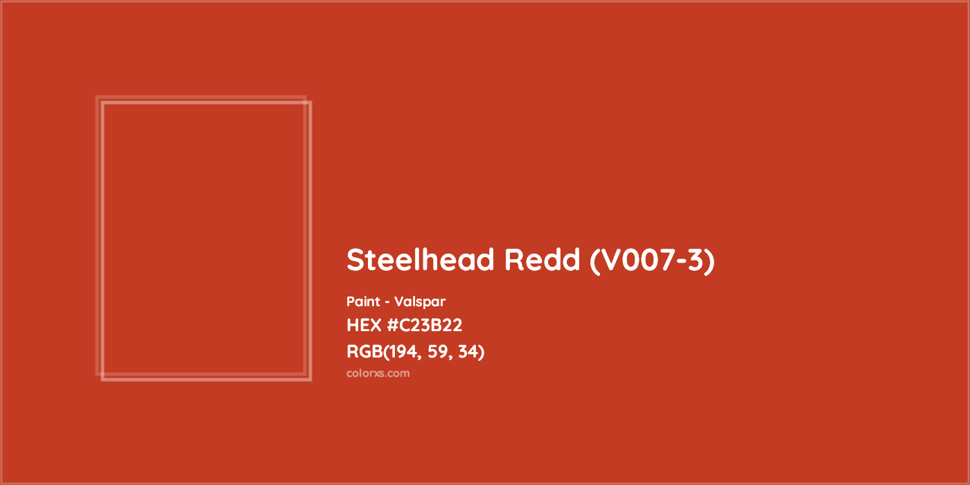 HEX #C23B22 Steelhead Redd (V007-3) Paint Valspar - Color Code