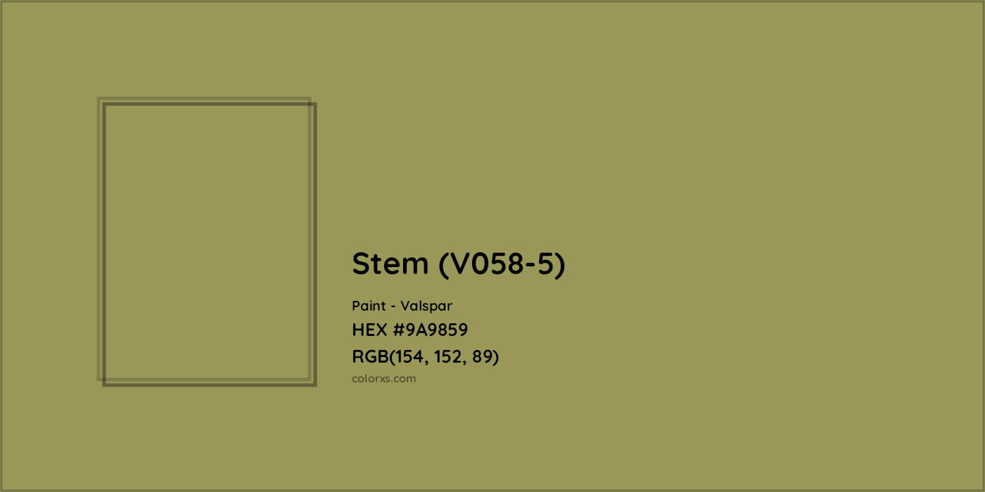 HEX #9A9859 Stem (V058-5) Paint Valspar - Color Code