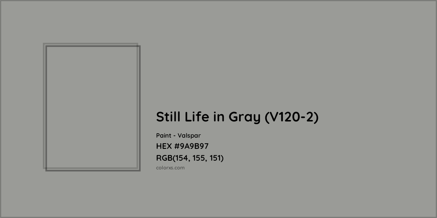 HEX #9A9B97 Still Life in Gray (V120-2) Paint Valspar - Color Code