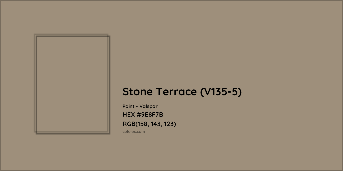 HEX #9E8F7B Stone Terrace (V135-5) Paint Valspar - Color Code