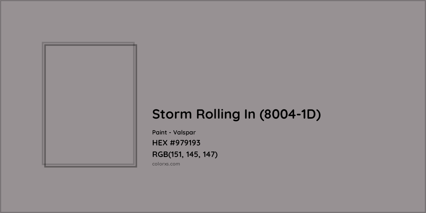 HEX #979193 Storm Rolling In (8004-1D) Paint Valspar - Color Code