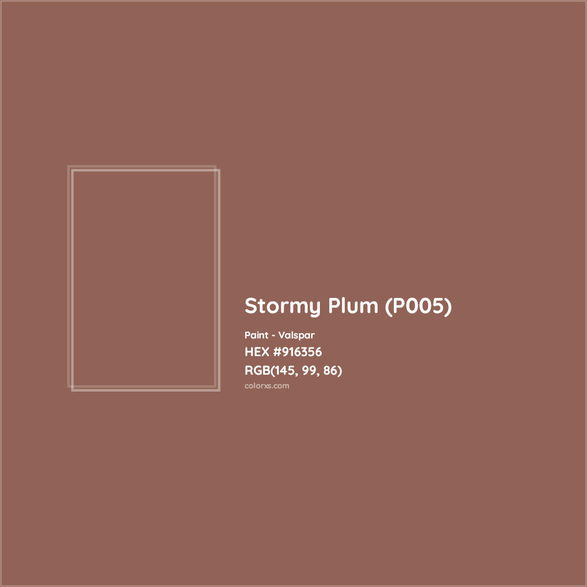 HEX #916356 Stormy Plum (P005) Paint Valspar - Color Code