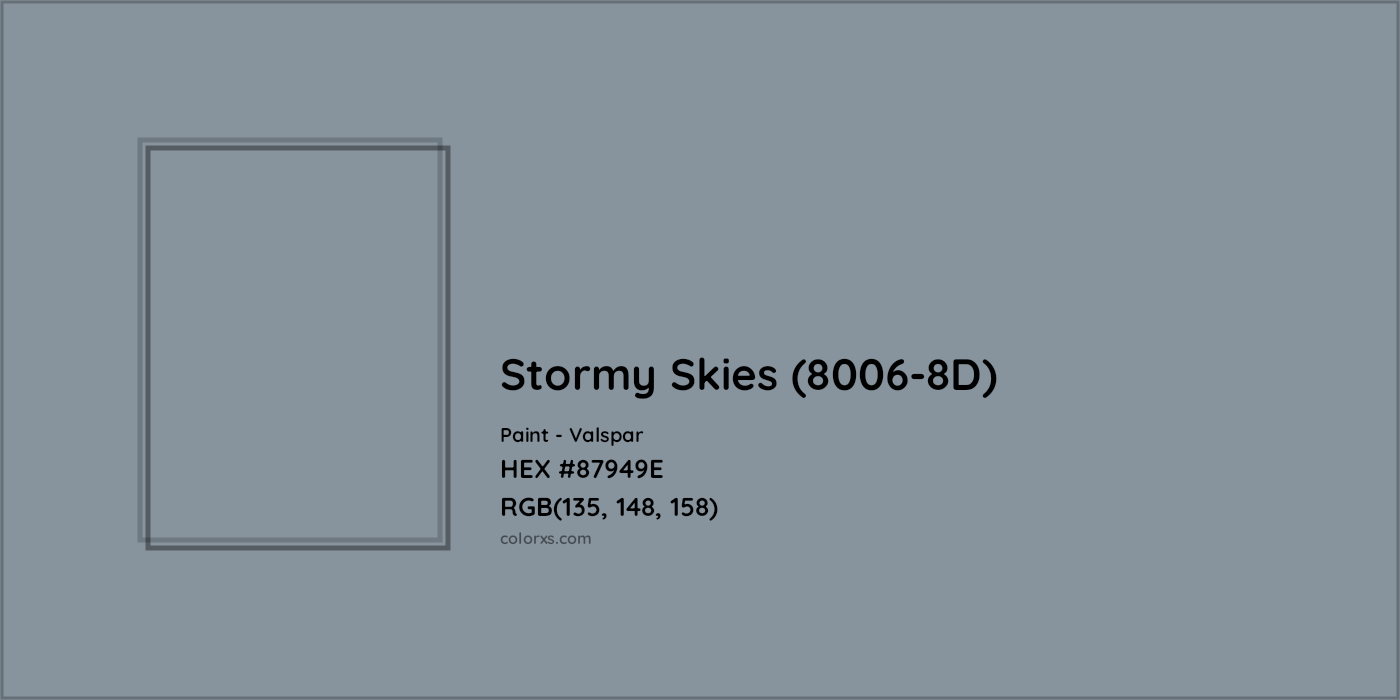 HEX #87949E Stormy Skies (8006-8D) Paint Valspar - Color Code