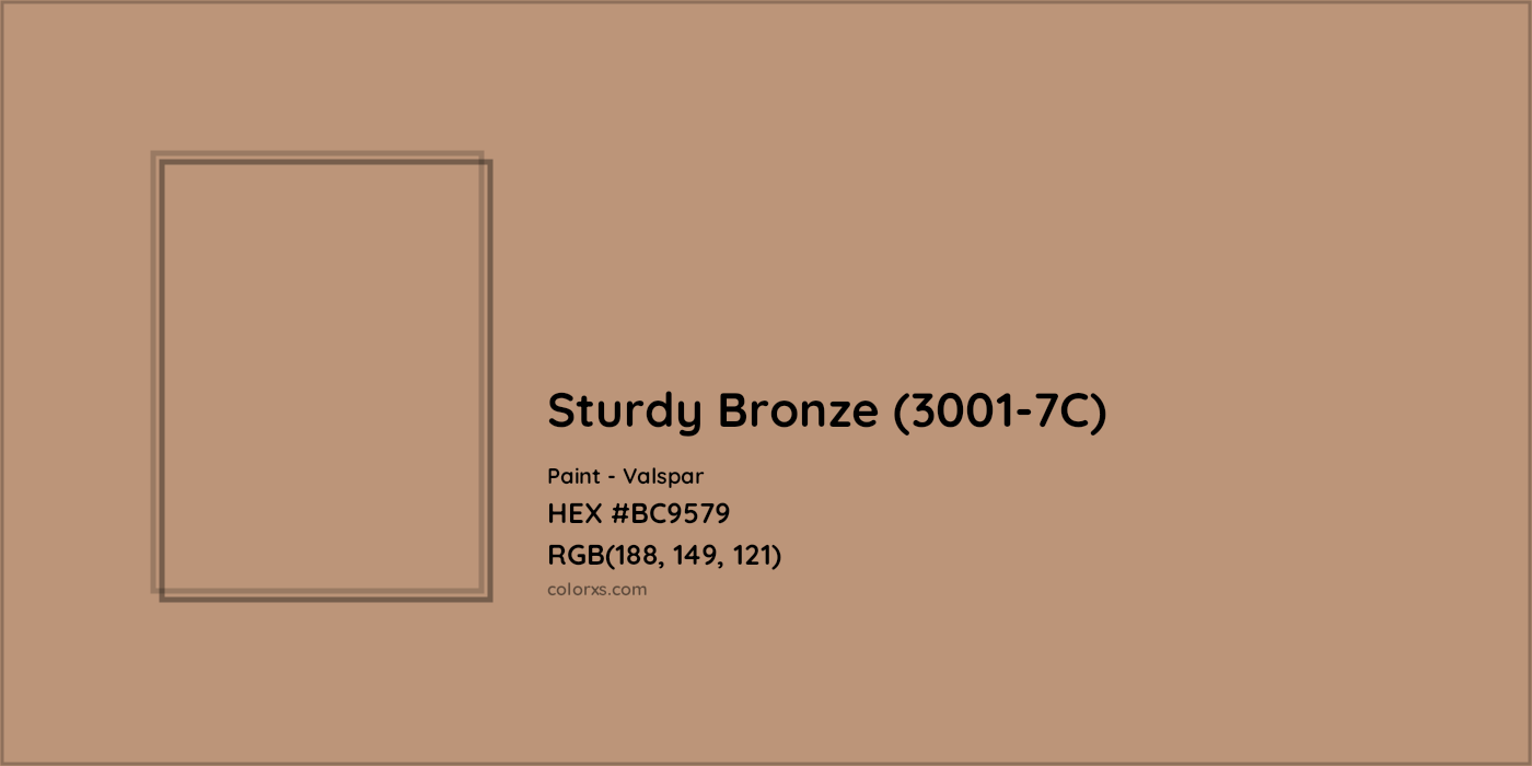 HEX #BC9579 Sturdy Bronze (3001-7C) Paint Valspar - Color Code